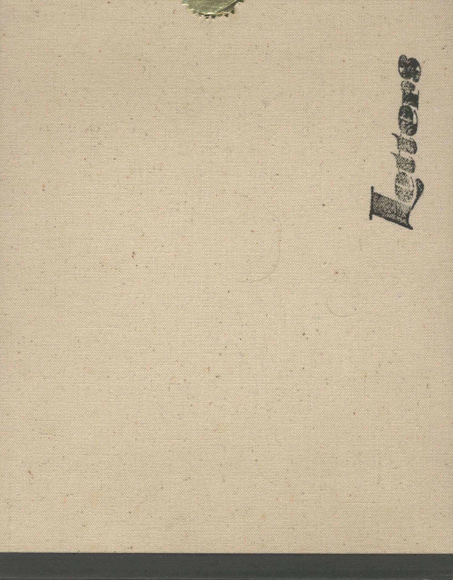 ECHEVARRIA MYERS, JO-ANNE 
Letters.
The Inkwell, 1982.
In-4 (27 x 22 cm). Édition originale, tirée à 100 exemplaires. Exemplaire n°100/100. Livre d'artiste (Mail Art). 34 pages. Couverture rigide recouverte de tissu, avec titre imprimé en noir.