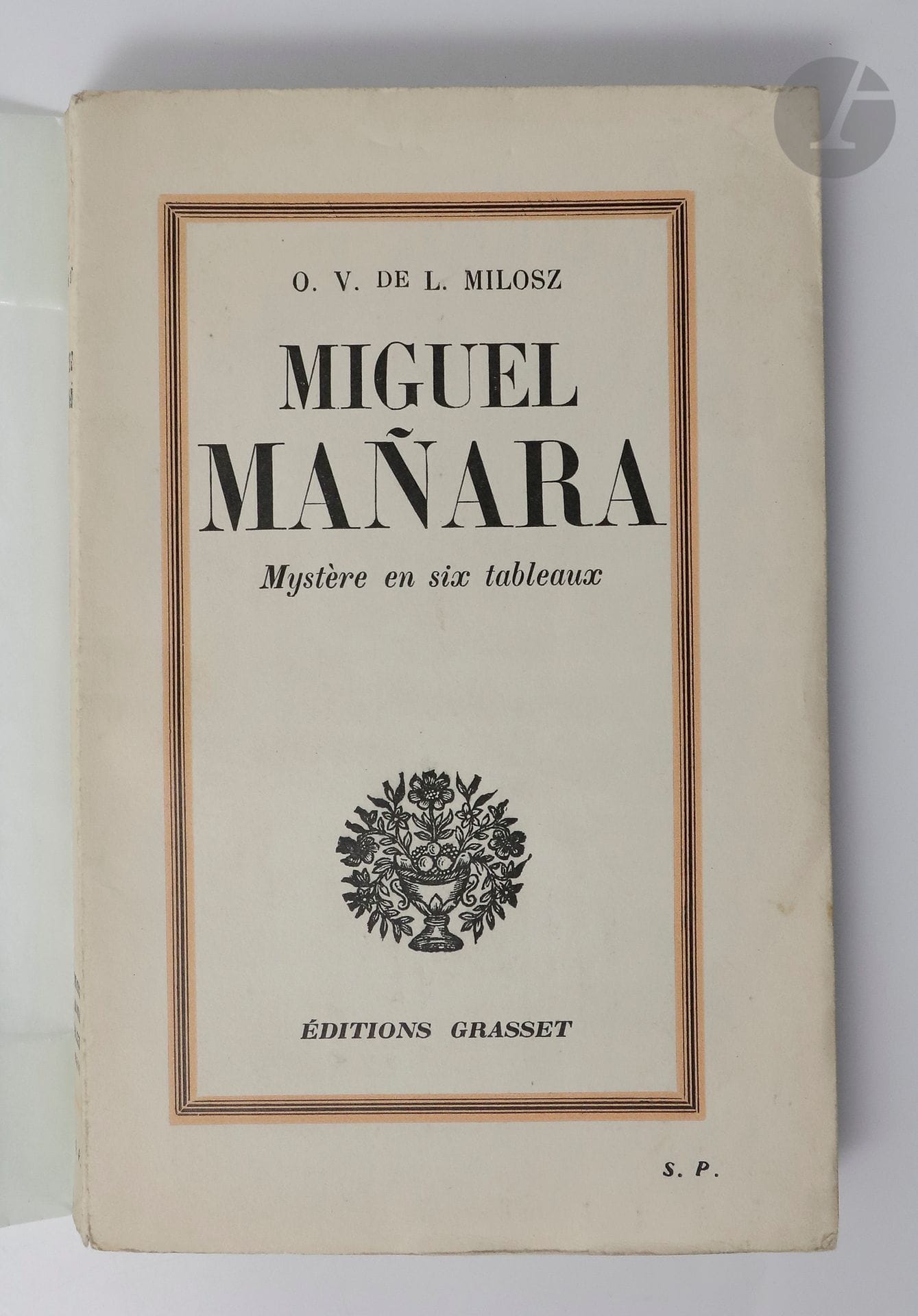 MI?OSZ (Oskar Wladys?aw de Lubicz).
Miguel Mañara. Mystère en six tableaux. Avant-propos d'Armand Godoy.
Paris : Bernard Grasset, [1935]. — In-12, broché.
 Édition originale de la traduction française.
Exemplaire du service de presse, enrichi de cette belle dédicace du poète Philippe Chabaneix : 
« Pour ma chère Micheline, bien affectueusement, ce livre que m'avait donné Armand Godoy en 1935 et que je considère comme un chef-d'œuvre. Philippe Chabaneix ».