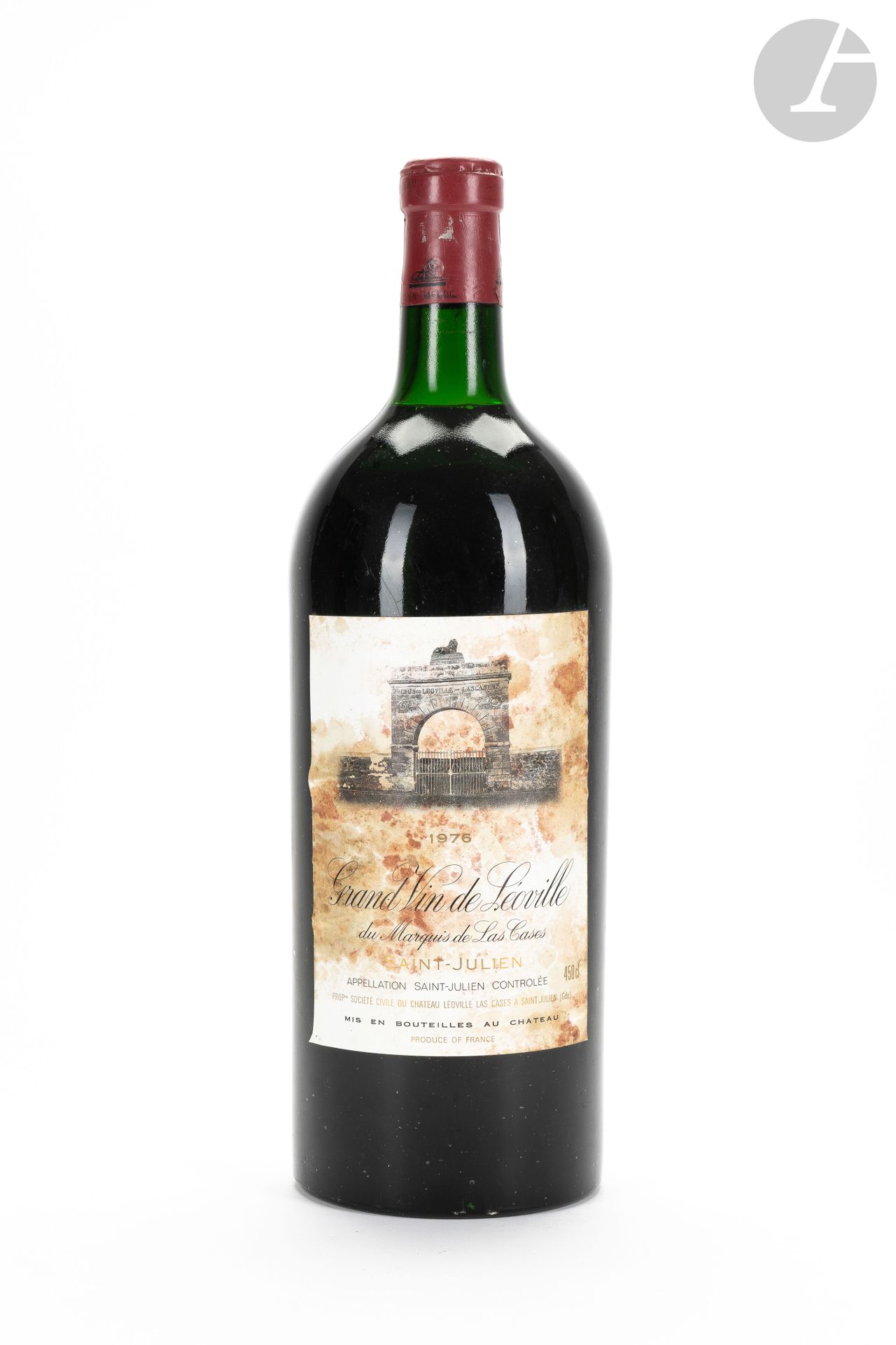 1 JERO CHÂTEAU LÉOVILLE LAS CASES (Caisse Bois d'origine) (T.L.B. ; e.t.h. ; quelques marques capsule), GCC2 Saint-Julien, 1976