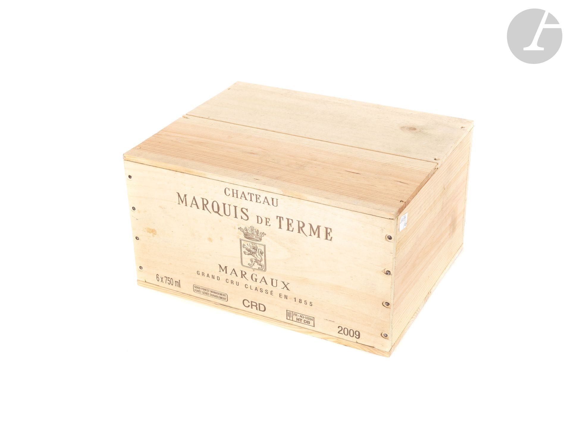 6 B CHÂTEAU MARQUIS DE TERME (Caisse Bois d'origine), GCC4 Margaux, 2009