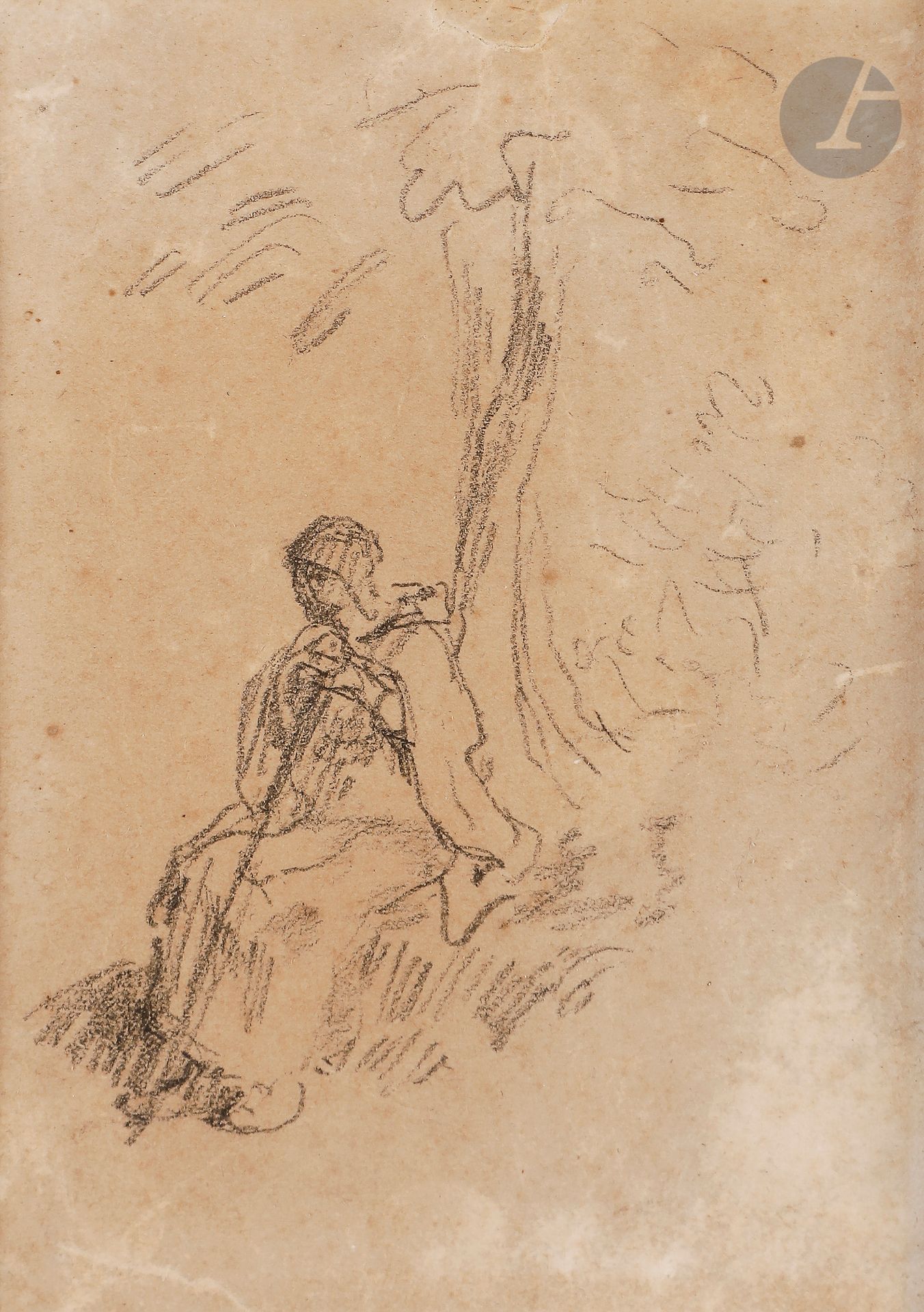 Jean-François MILLET (Gréville-Hague 1814 - Barbizon 1875)

Bergère au repos

Crayon noir.

(Papier insolé, petites déchirures, épidermures).

12,5 x 8,5 cm