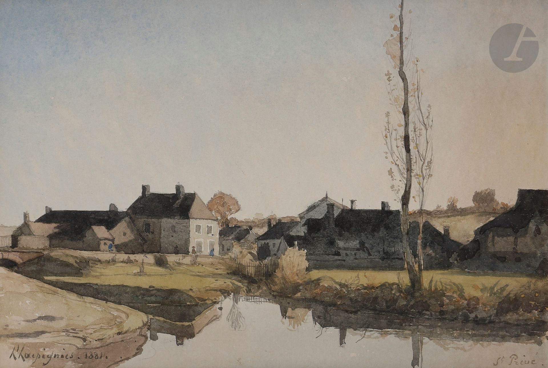 Henri-Joseph HARPIGNIES (Valenciennes 1819 - Saint-Privé 1916)

Saint-Privé, 1881

Encre et aquarelle.

Signée en bas à gauche.

Située en bas à droite.

18 x 27 cm



Cette œuvre sera incluse au Catalogue Raisonné en préparation par Monsieur Jean-Pierre Cappœn. 



Nous remercions Monsieur Cappœn pour les informations contenues dans cette notice.