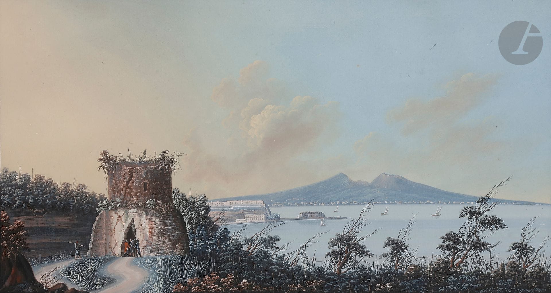 ÉCOLE NAPOLITAINE

Une paire : Le Tombeau de Virgile - Le Pont de Caligula à Polluoli

Gouaches.

30 x 48 cm chaque