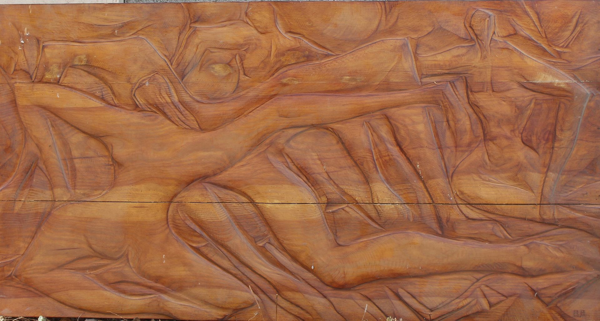 Roger DESSERPRIT (1923-1985)

Femmes nues, 1963

Bas-relief en bois exotique.

Monogrammée en bas à droite.

Signée et datée au dos.

78 x 148 cm