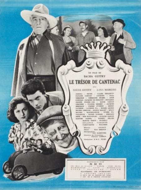 [Sacha GUITRY]
13 Photographies du film Le Trésor de Cantenac, 1950. Tirages argentiques, formats divers, la plupart 24 x 30 ou 18 x 24 cm. Tourné en septembre-octobre 1949, Le Trésor de Cantenac sort sur les écrans le 6 septembre 1950. 8 photographies d'exploitation sont au nom de B.M.P. Films (4 avec trous d'épingles aux angles). On joint la plaquette promotionnelle du film. ABO p. 194-195.