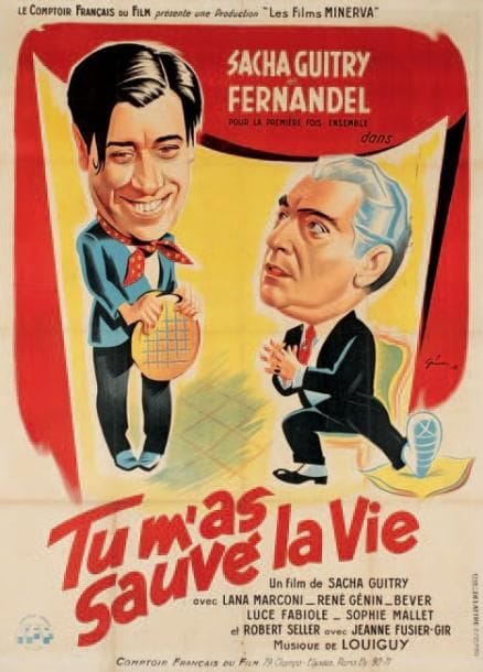Boris GRINSSON (1907-1999)
Affiche pour le film Tu m'as sauvé la vie, 1950. Imprimée par les Établissements Delattre. 160 x 120 cm (entoilée). Luxembourg 211.