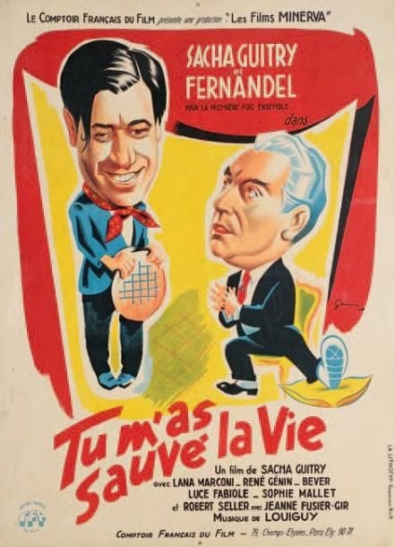 Boris GRINSSON (1907-1999)
Affiche pour le film Tu m'as sauvé la vie, 1950. Imprimée par La Lithotyp à Roquevaire. 80 x 60 cm. © Luxembourg 211 bis.