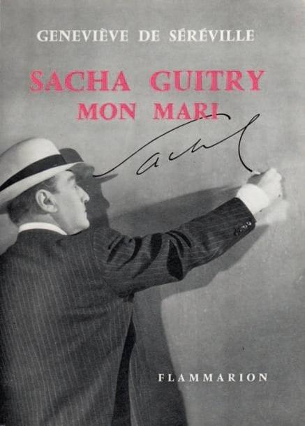 Geneviève de SÉRÉVILLE
Sacha Guitry mon mari (Flammarion, 1959). In-8, broché, couv. ill. Édition originale, un des trente exemplaires sur Alfa (n° I). Avec un carton d'invitation à la signature avec quelques mots autographes. Luxembourg 270.