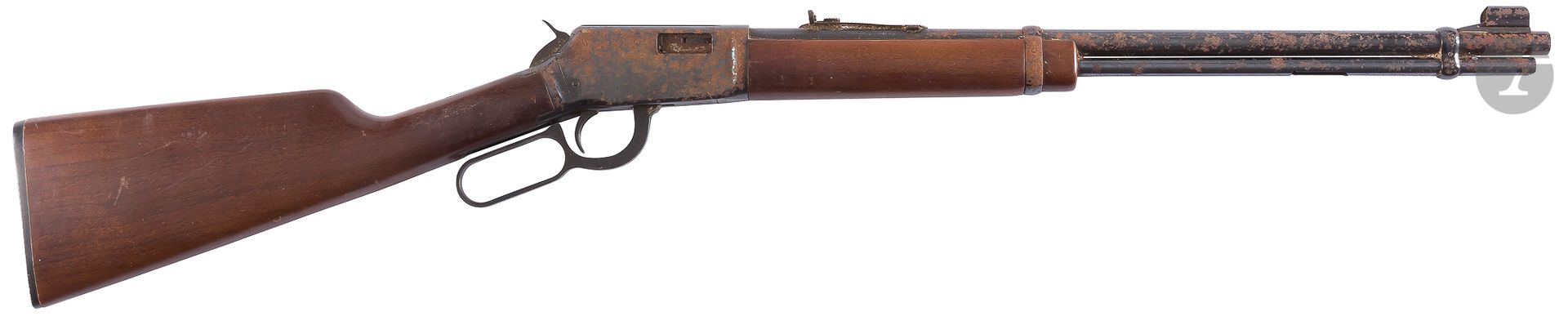Winchester 94. 22M rifle, 22 Win Magnum caliber. Round barrel of 49,5 cm. Stock in drowning.
Oxidation.
Total length: 94,5 cmCategory
C to be declared. N°F23367.


