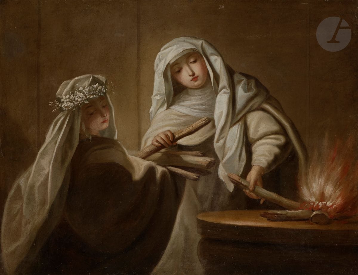 Atelier de Jean RAOUX (1677 - 1734)
Vestales
Toile
Sans cadre
73 x 93 cm
(Restaurations anciennes)