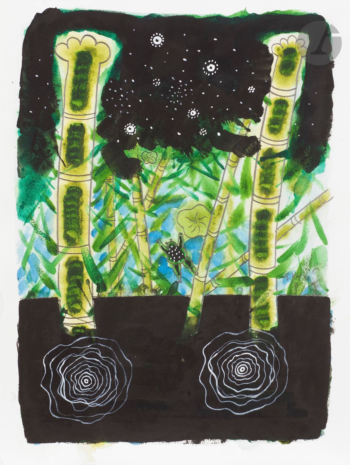 Manabu KOCHI (Japon-France, né en 1954)
Basho, Haiku 2. Ah! Le vieil étang. Une grenouille y plonge. Le bruite de l'eau, 2012
Aquarelle sur papier Arches.
Signée et datée.
Signée, datée et titrée au dos.
38 x 28 cm

Watercolour on Arches paper. 
Signed and dated. 
Signed, dated and titled on the back.

Provenance :
Don de Claude et France Lemand.
