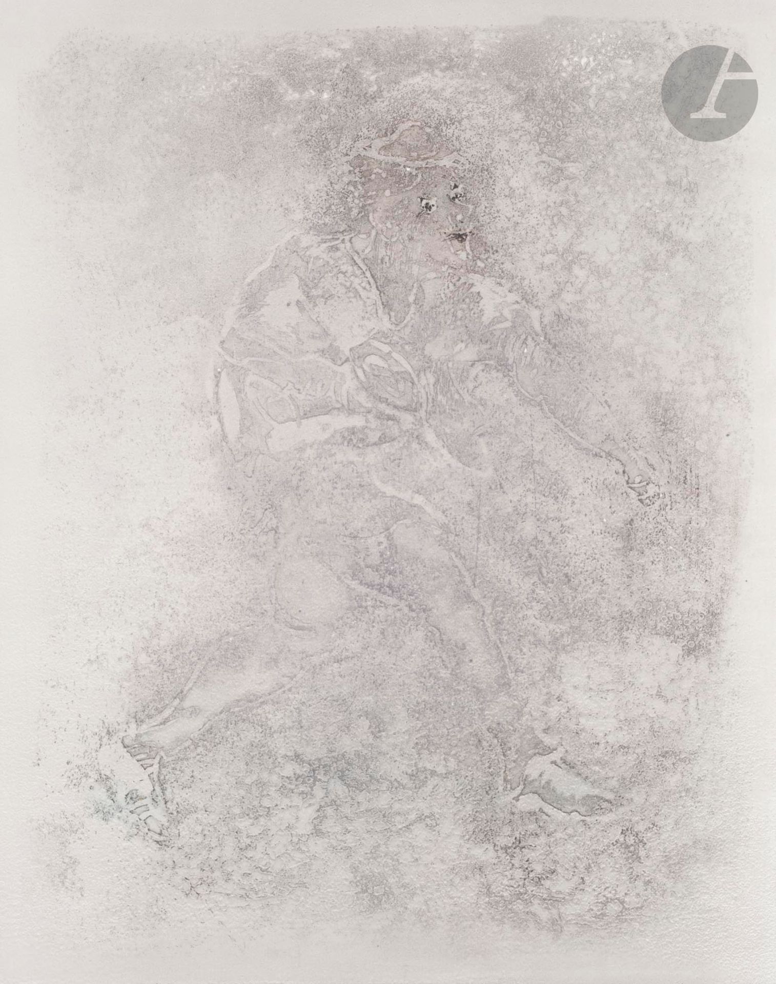 Abdallah BENANTEUR (Algérie-France, 1931-2017)
Le Marcheur, 1984.
Eau-forte sur zinc.
Signée, titrée et numérotée 11/16.
26,7 x 21,4 cm

Zinc plate etching.
Signed, titled and numbered 11/16.

Bibliographie :
Claude Lemand, Benanteur, Œuvres graphiques, Volume 2, Paris, 2005, p. 81.

Provenance :
Don de Claude et France Lemand.