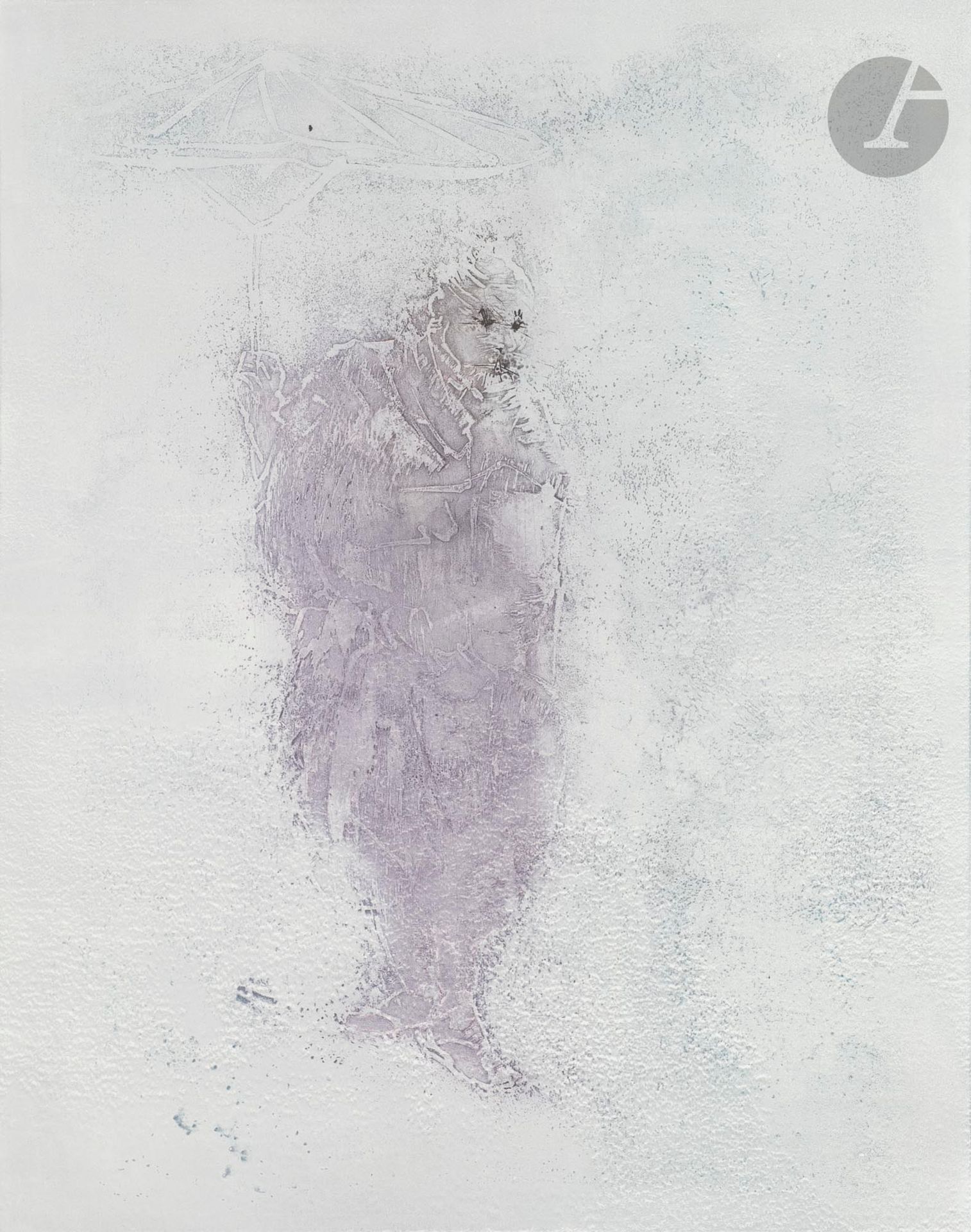 Abdallah BENANTEUR (Algérie-France, 1931-2017)
Le Parapluie, 1984
Eau-forte sur zinc. 
Signée, titrée et annotée EA.
26,8 x 20,8 cm

Zinc plate etching.
Signed, titled and annotated EA.

Bibliographie :
Claude Lemand, Benanteur, Œuvres graphiques, Volume 2, Paris, 2005, p. 82.

Provenance :
Don de Claude et France Lemand.