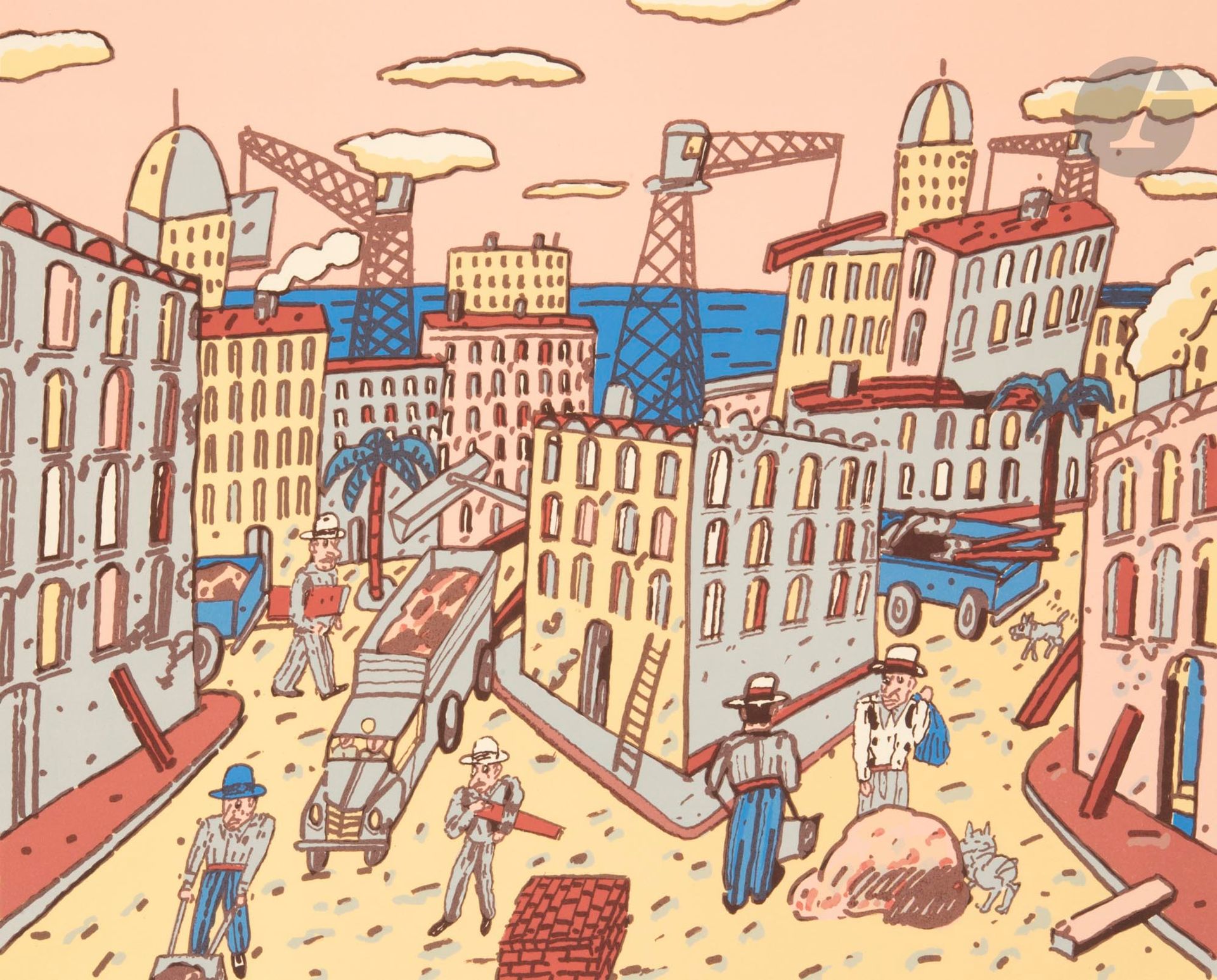 Antonio Seguí (Argentine-France, né en 1934)
Beirut, 1995
Lithographie.
Signée, datée et annotée E.A.
59 x 71 cm

Lithograph. 
Signed, dated and annotated EA.

Provenance :
Don de l'artiste.