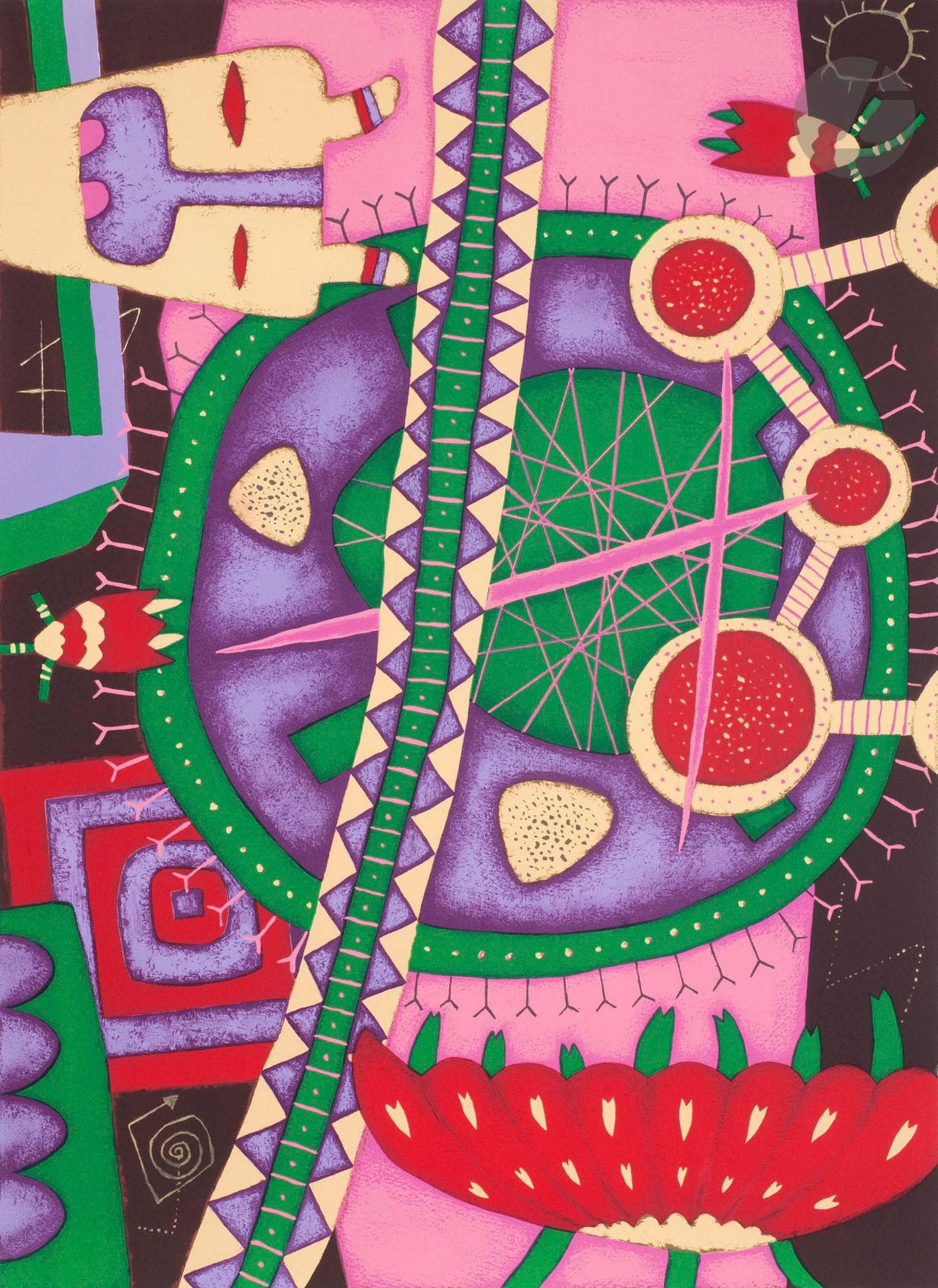 Manabu KOCHI (Japon-France, né en 1954)
Okinawa 1. Cerisier en fleurs, 1990
Lithographie originale sur papier Arches.
Signée, datée et numérotée 155/160.
76 x 56 cm

Original lithograph on Arches paper.
Signed, dated and numbered 155/160.

Bibliographie :
- Claude Lemand, Kochi, La révélation de l'énergie, Paris, 1991, p. 35.
- Kochi, Works, Gallery Okinawa, Tokyo, 1997, p. 54.

Provenance :
Don de Claude et France Lemand.