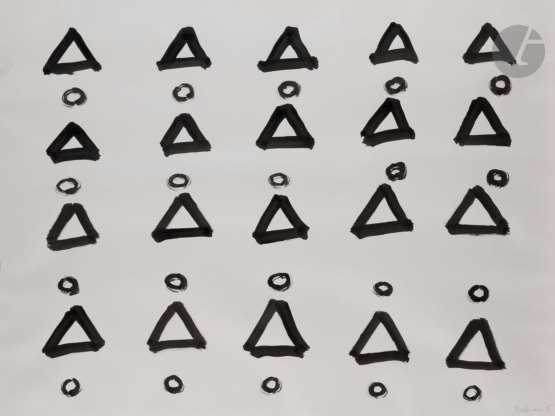 Etel ADNAN (Liban-USA-France, née en 1925)
Montagne et Soleil, 2018
Encre de Chine.
Signée et datée en bas à droite.
57 x 76 cm

Indian ink.
Signed and dated on the lower right.

Provenance :
Don de Claude et France Lemand.