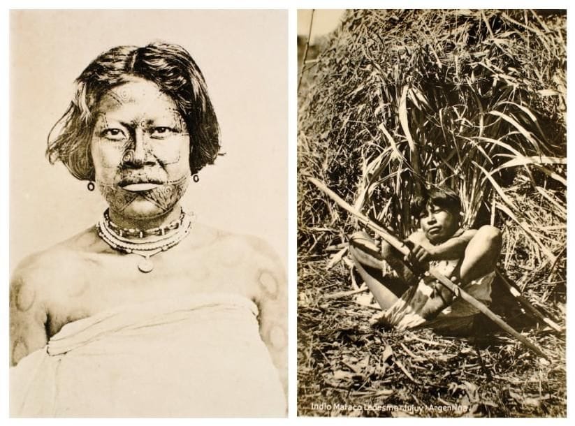 Argentine, c. 1930-1940. Indiens du Jujuy. Indiens Coyas. Indiens du Chaco. Indiens Guarani. Indiens du Paraguay (Sanapanas). Indiens de l'Orénoque. Formosa. Missions. Gauchos. 53 épreuves argentiques d'époque sur papier carte postale, par Kohlmann et divers. 14 x 9 cm. 