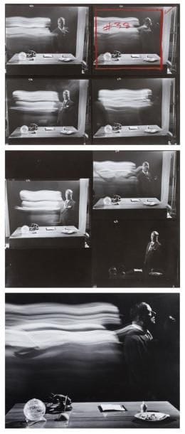 Bob Schwalberg (1927-1996)
Etudes sur le mouvement. c. 1950. Deux planches contact et une épreuve argentique d'époque. 20,5 x 25,5 cm. Bob Schwalberg était un spécialiste et écrivain des techniques photographiques. Surnommé "Mr Leica", représentant de la marque pendant de nombreuses années, il était proche des photographes, et notamment d'Henri Cartier-Bresson. 