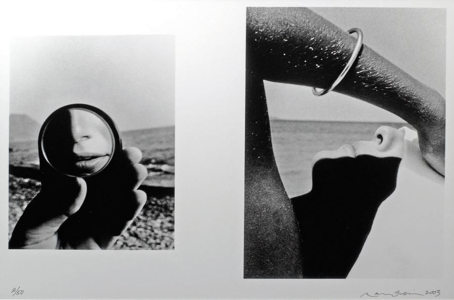Ralph Gibson (né en 1949)
Diptyque Infanta, 1961-1998. Epreuve argentique (2003), montée sur carton, signée, datée et numérotée à 50 ex. à l'encre dans la marge inférieure. 65 x 86 cm avec les marges (cadre). Bibliographie : op. cit., pp. 68-69. 