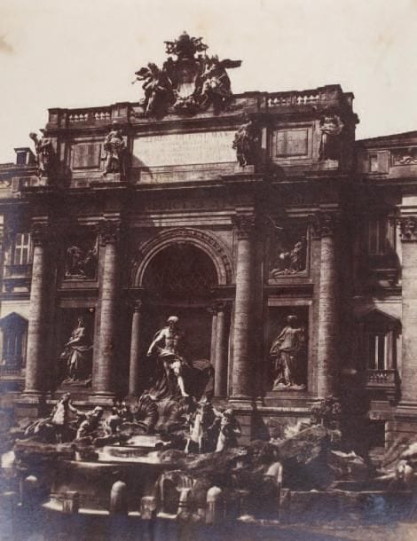 Rome, c. 1855. Fontaine de Trevi. Epreuve sur papier salé verni. 25,7 x 20 cm. 