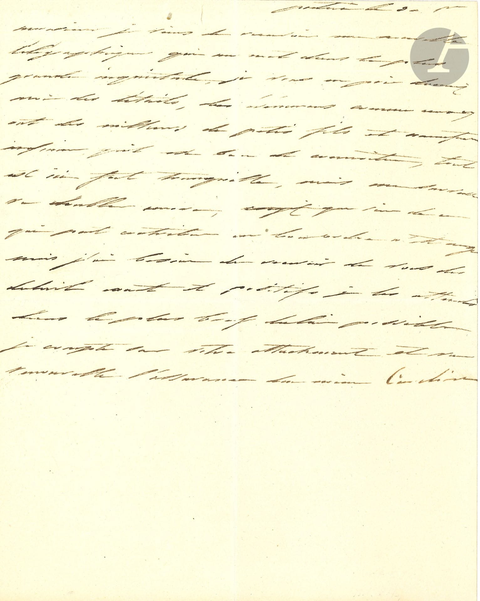 Caroline BONAPARTE (1782-1839) sœur de Napoléon, épouse de Murat, Reine de Naples. L.A.S. « Caroline », Portici le 20 (?) ; ¾ page petit in-4.
Elle vient de recevoir « une nouvelle télégraphique qui me met dans la plus grande inquiétude », et elle demande des détails : « des événemens comme ceux-cy ont des milliers de petits fils et ramifications infinies qu’il est bon de connaître, tout est ici fort tranquille, mais ma surveillance va doubler encore, rien de ce qui peut contribuer au bon ordre n’est changé mais j’ai besoin de recevoir de vous des détails exacts et positifs »…
