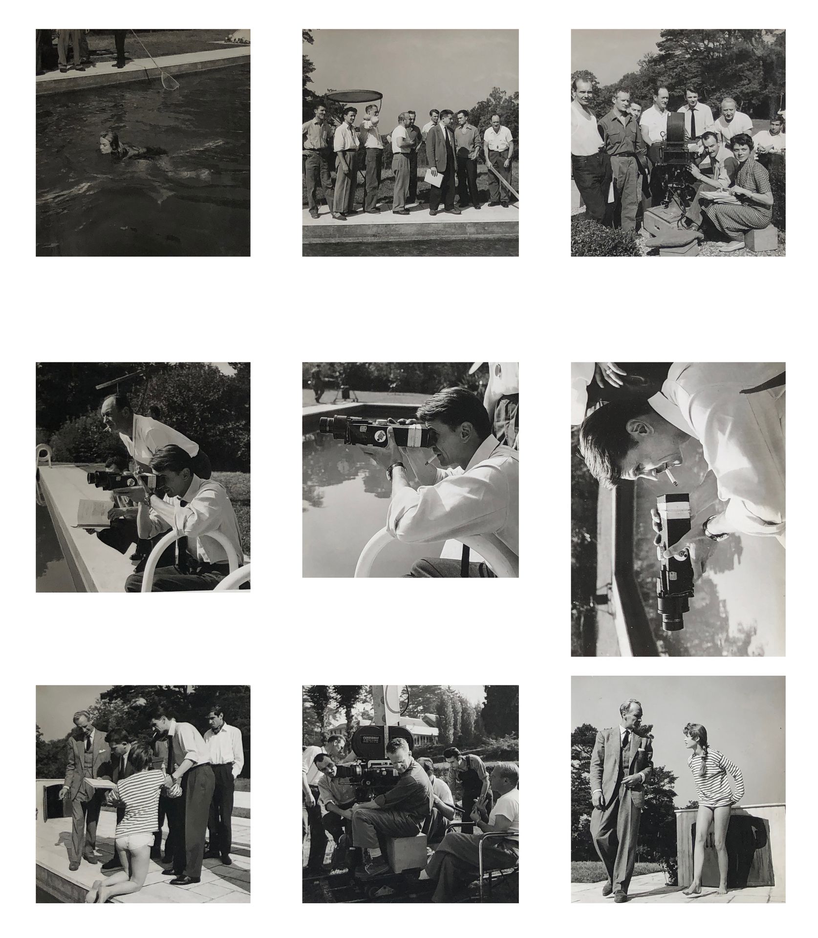 Photographe de plateau
Cinéma, 1956-1962. 
Cette sacrée gamine de Michel Boisrond, 1956. 
La maison des trois jeunes filles de Ernst Marischka, 1958. 
Stefanie de Josef von Báky, 1958. 
Brèves amours de Camillo Mastrocinque et Giuliano Carnimeo, 1959. 
À bout de nerfs de Rolf Thiele, 1959. 
Opération coffre-fort de Alfred Weidenmann, 1960. 
La sage-femme, le curé et le bon Dieu de Jean Negulesco et Oreste Palella, 1962. 
14 albums in-folio à spirales, composés d'environ 1400 épreuves argentiques d'époque contrecollées sur feuillets. 
Formats des épreuves : de 8,5 x 11 à 12,5 x 17 cm 

Set photographer
Cinema, 1956-1962. 
Cette sacrée gamine by Michel Boisrond, 1956. 
La maison des trois jeunes filles by Ernst Marischka, 1958. 
Stefanie by Josef von Báky, 1958. 
Brèves amours by Camillo Mastrocinque and Giuliano Carnimeo, 1959. 
À bout de nerfs by Rolf Thiele, 1959. 
Opération coffre-fort by Alfred Weidenmann, 1960. 
La sage-femme, le curé et le bon Dieu by Jean Negulesco and Oreste Palella, 1962. 
14 folio albums, composed of about 1400 gelatin silver prints, mounted on sheets. 
Prints: from 8.5 x 11 to 12.5 x 17 cm