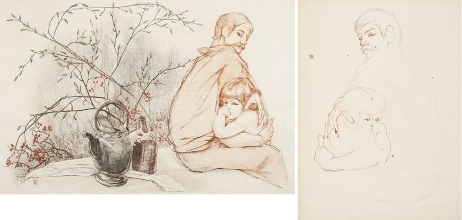 Jean GIONO
Le Chant du monde. Bourg-La-Reine, Viglino, 1971. In-4, en feuilles, emboîtage. 17 burins originaux en couleurs à pleine page de Raymond Carrance. Tirage limité à 300 exemplaires, celui-ci un des 33 sur Japon nacré contenant 2 suites, en sanguine et en noir, 5 planches sur satin et un croquis. Manque une planche sur satin.
