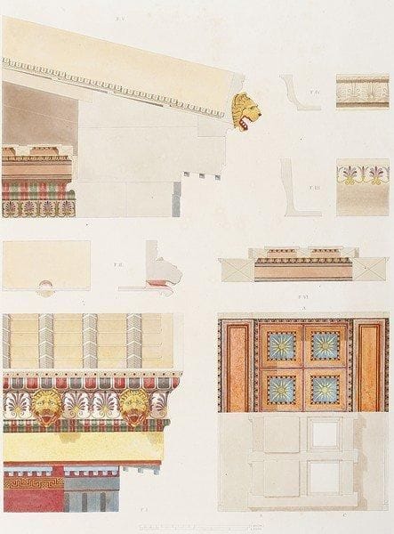 [ITALIE / SICILE]. HITTORFF (J.-J.) & ZANTH (L.)
- Architecture antique de la Sicile ou Recueil des plus intéressans monumens d'architecture des villes et des lieux les plus remarquables de la Sicile ancienne. Paris, J. Hittorff, Jules Renouard et Bance aîné, s. d. [1835]. Architecture moderne de la Sicile, ou Recueil des plus beaux monumens religieux, des édifices publics et particuliers les plus remarquables de la Sicile. Paris, Paul Renouard, 1835. 2 ouvrages en un volume grand in-folio, demi-basane blonde, dos à nerfs (reliure postérieure).49 planches gravées par HITTORFF & ZANTH, dont une en couleurs.Un titre-frontispice et 75 planches gravées (la 63 numérotée 59).Relié au début du deuxième ouvrage : les " Observations de M. O. Cannissié, architecte, sur la préface de l'ouvrage ayant pour titre Architecture moderne de la Sicile [...] "Reliure frottée ; rousseurs.