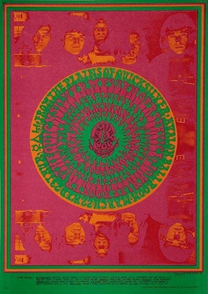 MOSCOSO
The Plains Of Quicksilver - The Family Dog, 1967. Non entoilée. B.E 50.5 x 35.5 cm