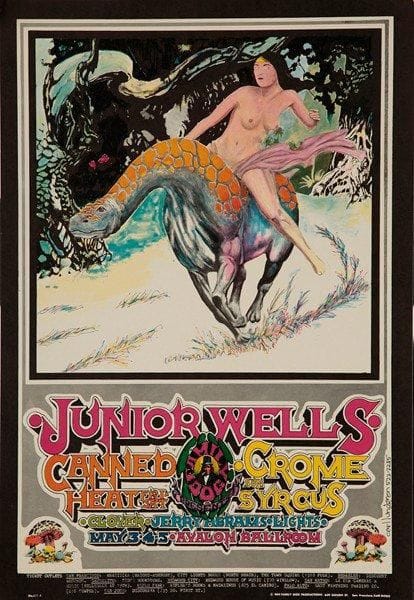 Karl LUNDGREN
Junior Wells - The Family Dog, 1968. Non entoilée. B.E. 50.5 x 34.5 cm.