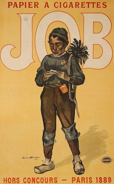 Firmin BOUISSET
Papier à cigarette Job, 1895 Imp. Camis, Paris. Entoilée. B.E. 138 x 87.5 cm