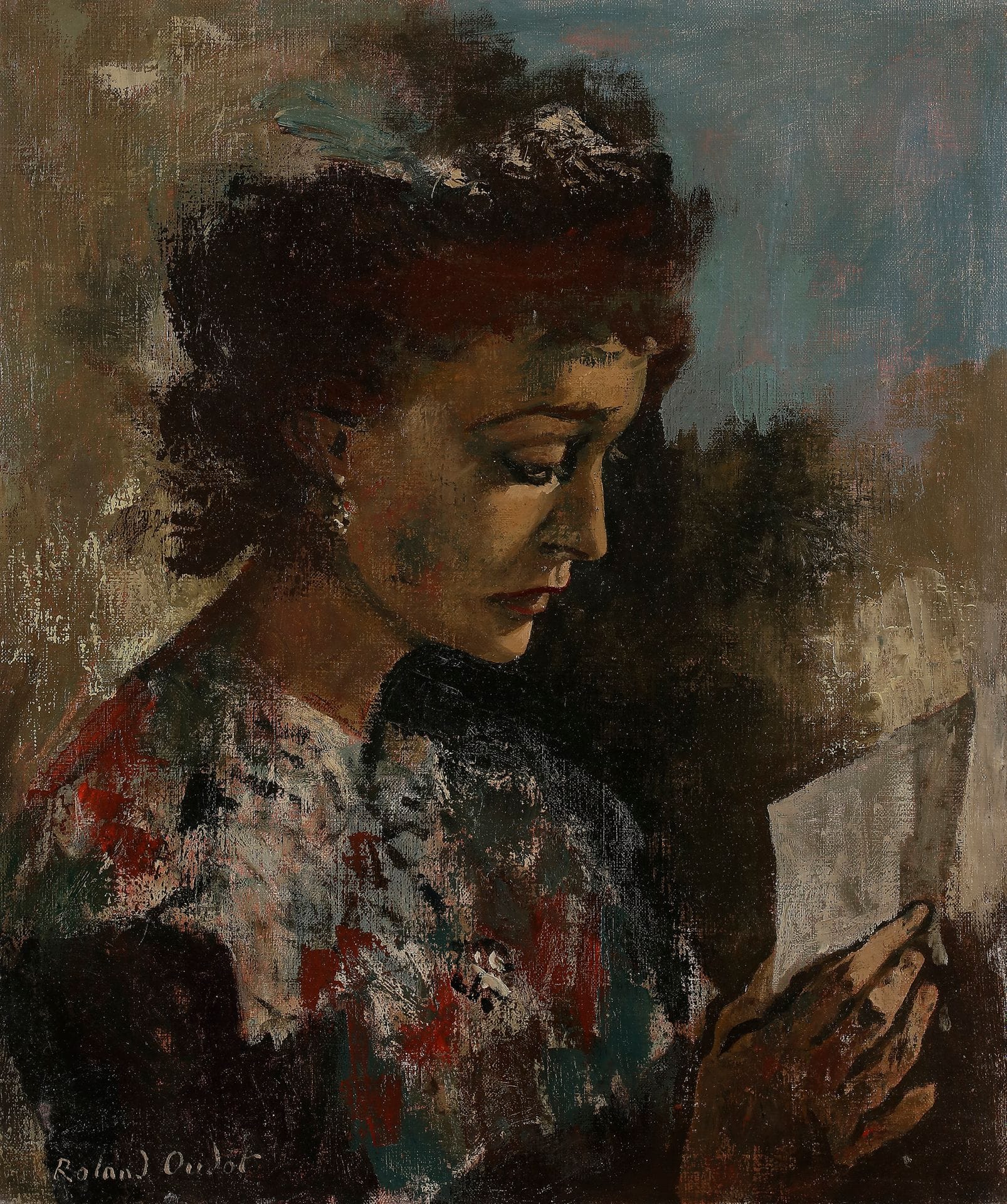 Roland OUDOT (1897-1981)
La Lecture
Huile sur toile.
Signée en bas à gauche.
55 x 46 cm