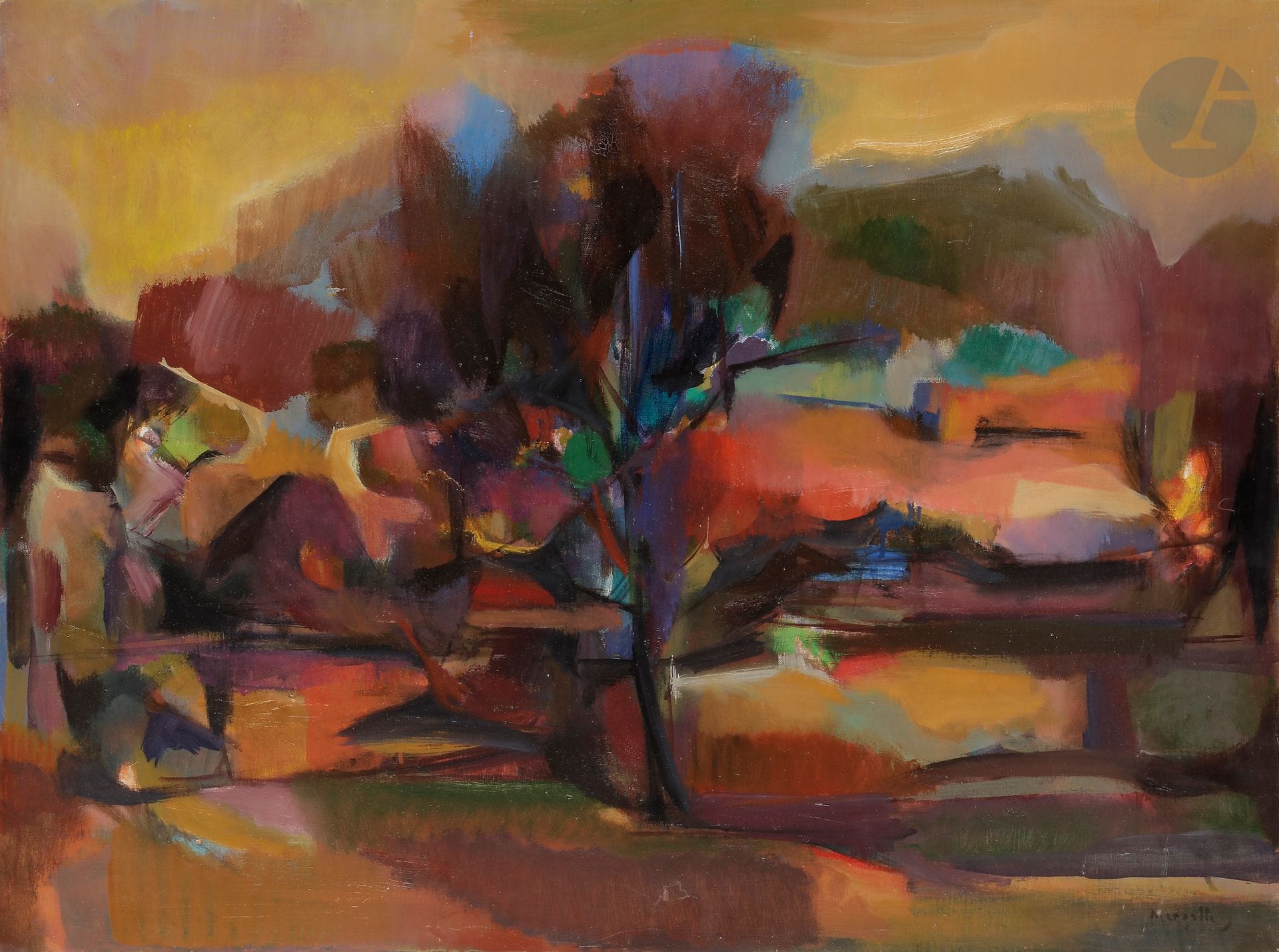 Jean MARZELLE (1916-2005)
Paysage du midi
Huile sur toile.
Signée en bas à droite.
54 x 73 cm