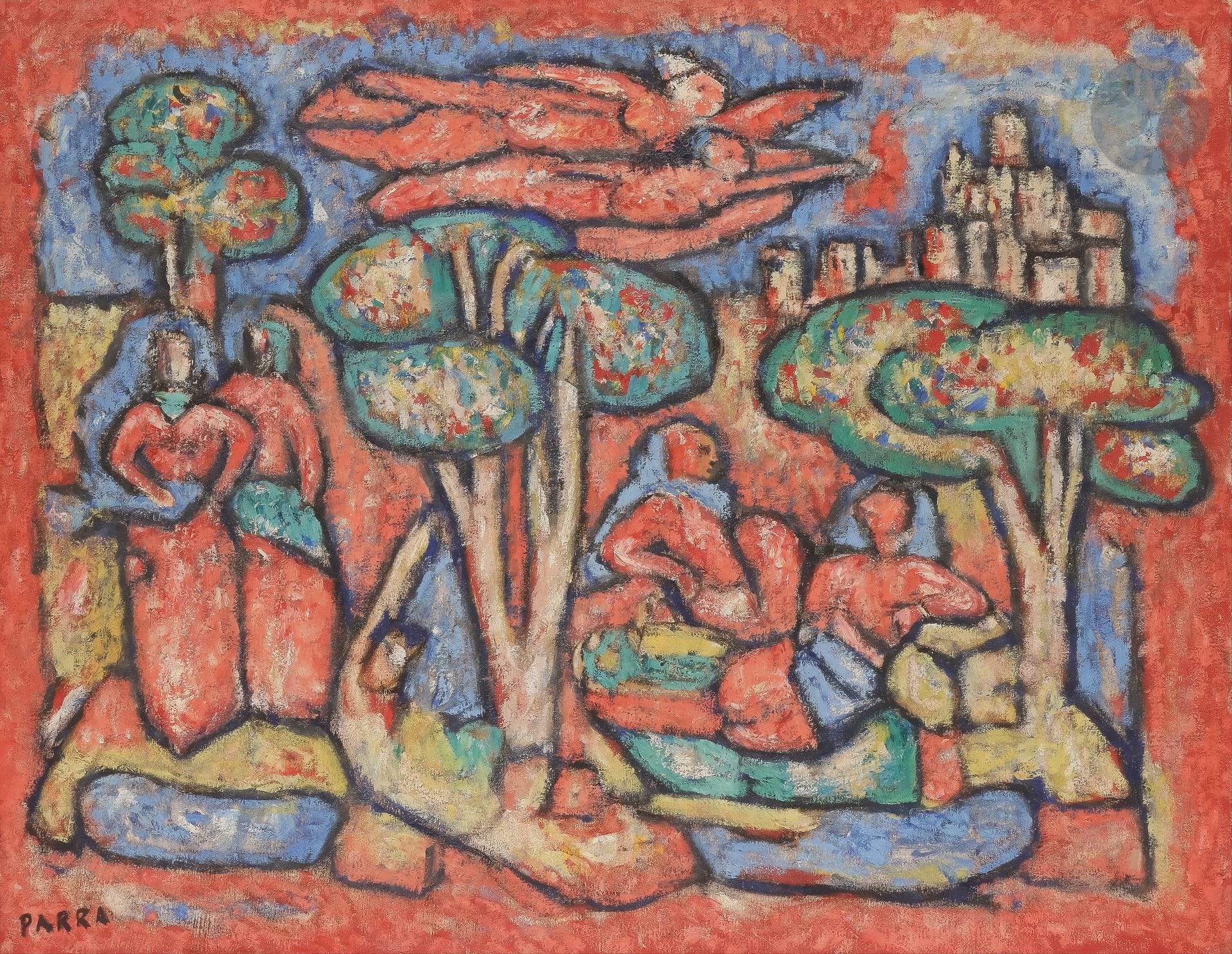 Ginés PARRA (1896-1960)
Repos à Tolède
Huile sur toile.
Signée en bas à gauche.
65 x 81 cm