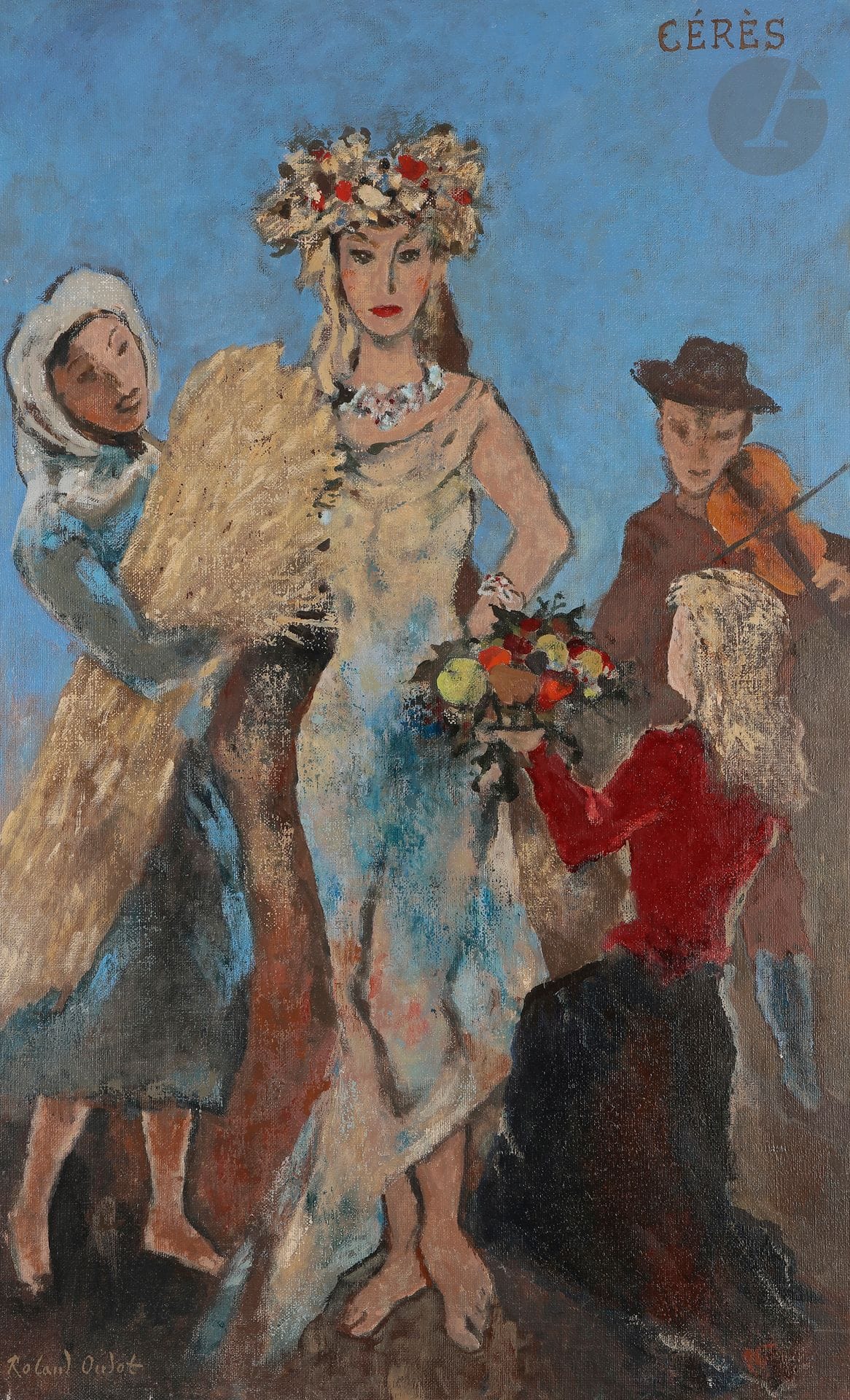 Roland OUDOT (1897-1981)
Cérès
Huile sur toile.
Signée en bas à gauche.
Titrée en haut à droite.
116 x 73 cm