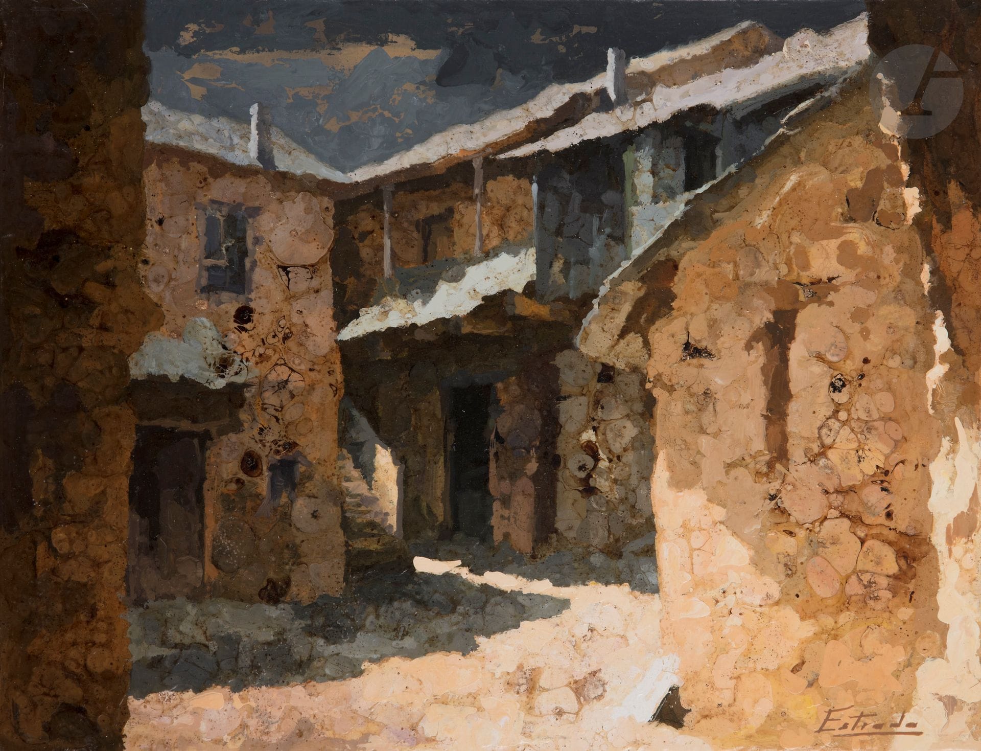 Angel ESTRADA (né en 1933)
Villa del Monte
Huile sur toile.
Signée en bas à droite.
26 x 33 cm

Provenance : 
Vente Maîtres Dumousset et Deburaux, Paris, 1999.