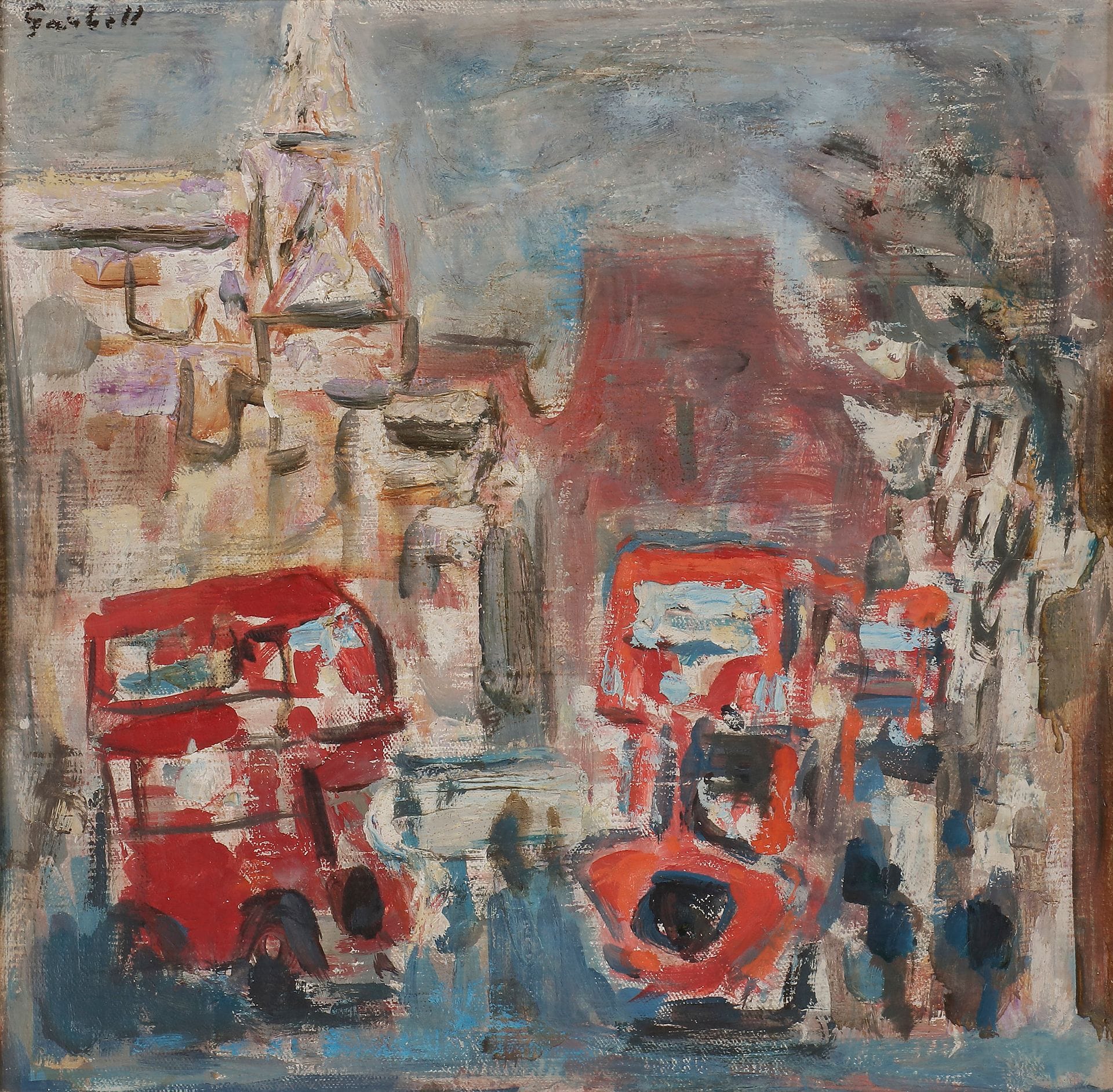 Alexandre Sasha GARBELL [russe] 
(1903-1970)
Rue à Londres
Huile sur panneau.
Signée en haut à gauche.
31,5 x 32,5 cm
