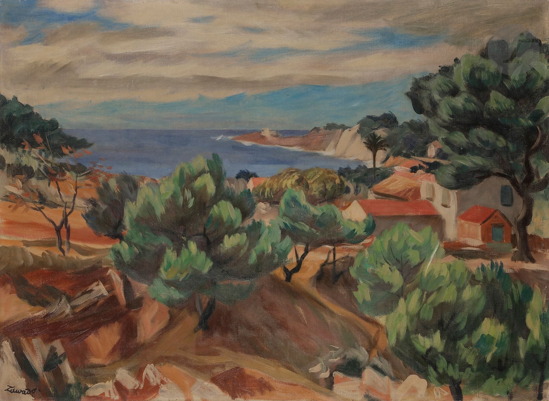 Jean ZAWADO (1891-1982)
Paysage méditerranéen
Huile sur toile.
Signée en bas à gauche.
54 x 73 cm