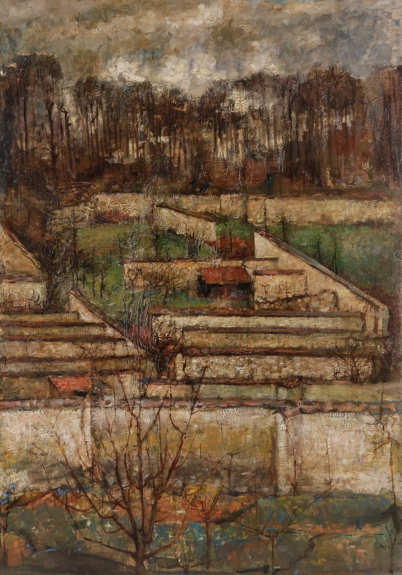 Paul REBEYROLLE (1926-2005)
Paysage, vers 1950-53
Huile sur toile.
Signée et titrée au dos.
162 x 114 cm

Provenance : 
- Vente Maître Osenat, Fontainebleau, 19 novembre 2000, n° 180.
- Vente Espace Tajan, Paris, 2 février 2006, n° 11.

Bibliographie :
- Éric Mercier, La Jeune peinture, Années 50, Tome I, L'Alternative figurative, Zurich, Artacatos, 2010, reproduit p. 196.
- La Jeune Peinture des années 50, catalogue d'exposition, musée Baron Martin, Gray, 2017, reproduit p. 8.

Nous remercions Madame Nathalie Rebeyrolle, fille de l'artiste et présidente de l'Espace Paul Rebeyrolle pour les informations qu'elle nous a transmises. Cette œuvre sera prise en compte pour le Catalogue Raisonné en cours de préparation.