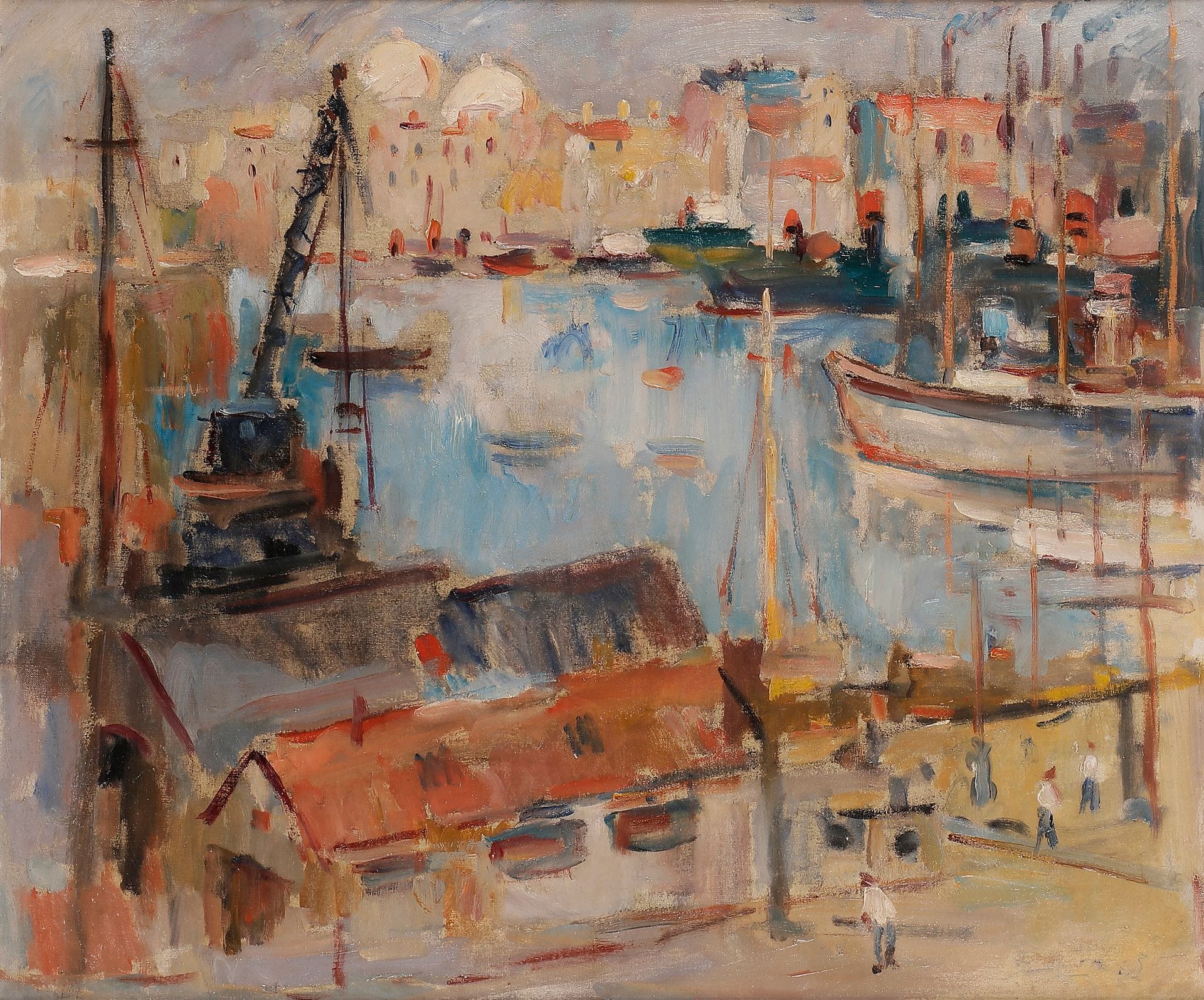 Max AGOSTINI (1914-1997)
Le Port de Marseille
Huile sur toile.
Trace de signature en bas à droite.
45 x 53 cm
