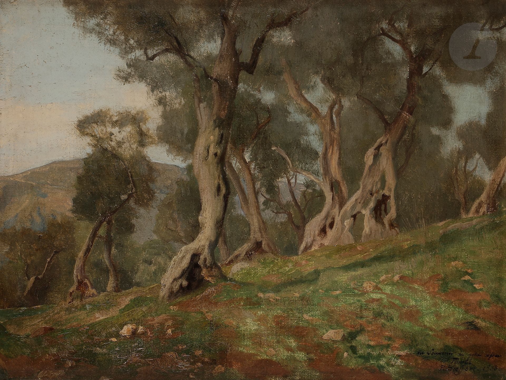 Paul SIEFFERT (1874-1957)
Paysage à Tivoli, 1903
Huile sur carton.
Signée, datée et située en bas à droite.
30 x 39 cm