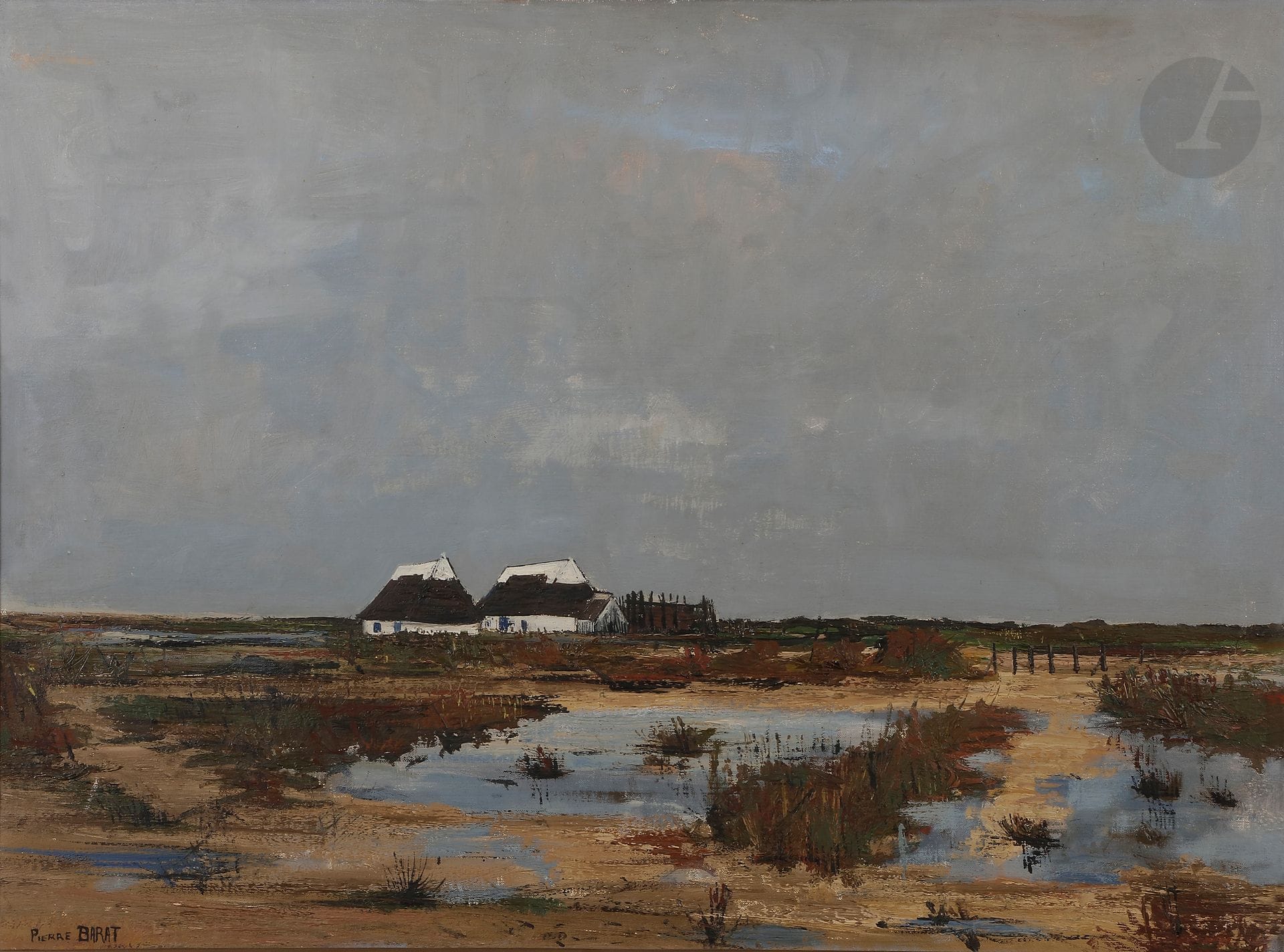 Pierre BARAT (né en 1935)
Les Anciennes salines
Huile sur toile.
Signée en bas à gauche.
54 x 73 cm