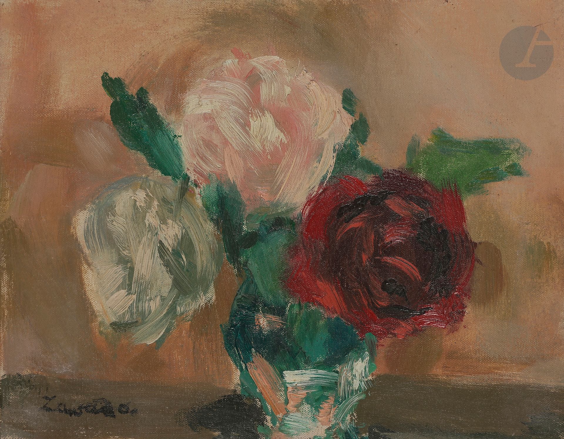 Jean ZAWADO (1891-1982)
Bouquet de roses
Huile sur toile.
Signée en bas à gauche.
25 x 32 cm