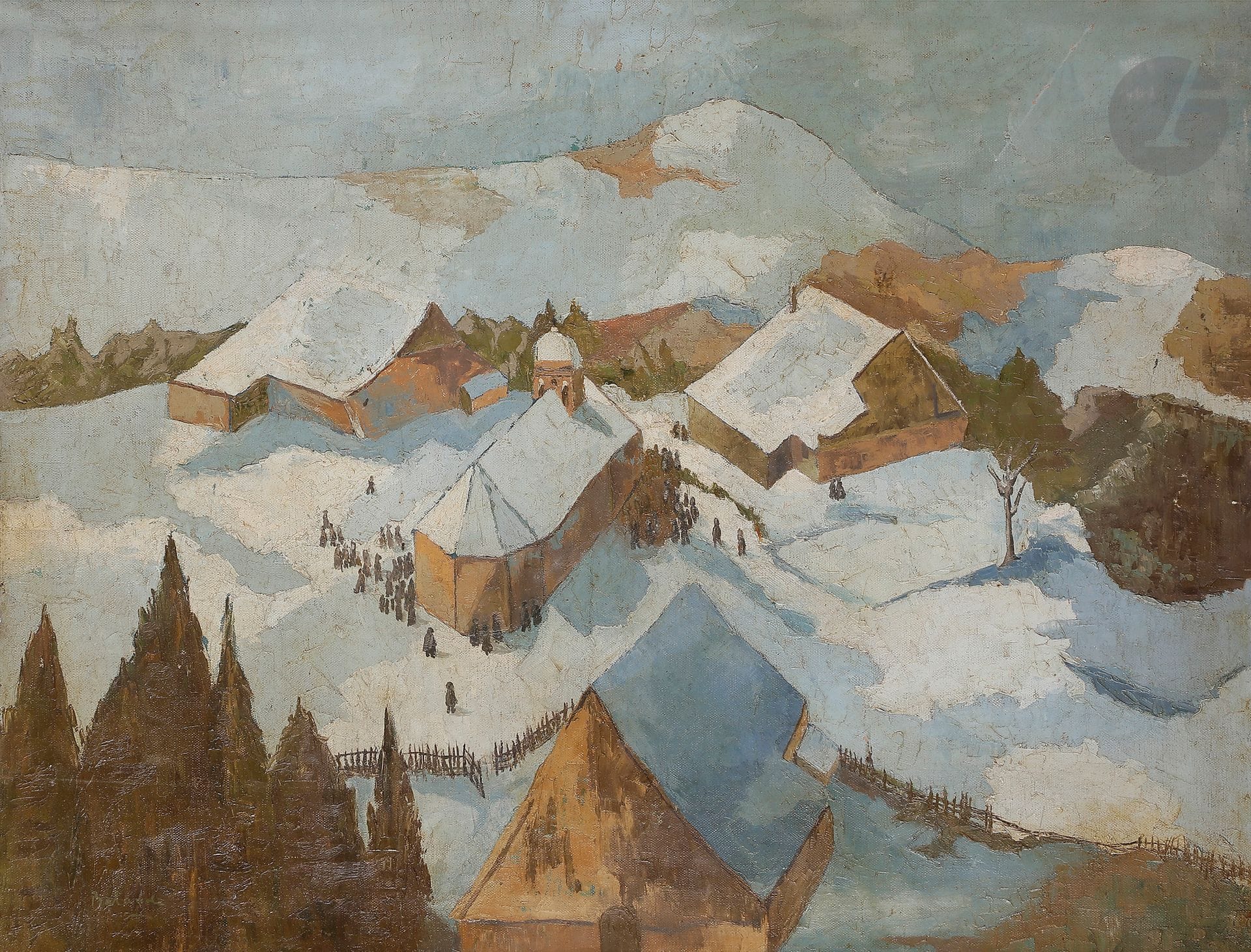 Gaston BALANDE (1880-1971)
Village de montagne vu de la crête
Huile sur toile.
Signée en bas à gauche.
50 x 65 cm