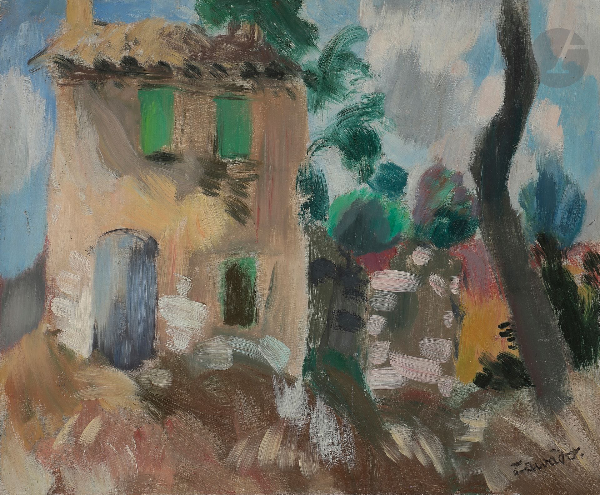 Jean ZAWADO (1891-1982)
Mas
Huile sur toile.
Signée en bas à droite.
38 x 46 cm