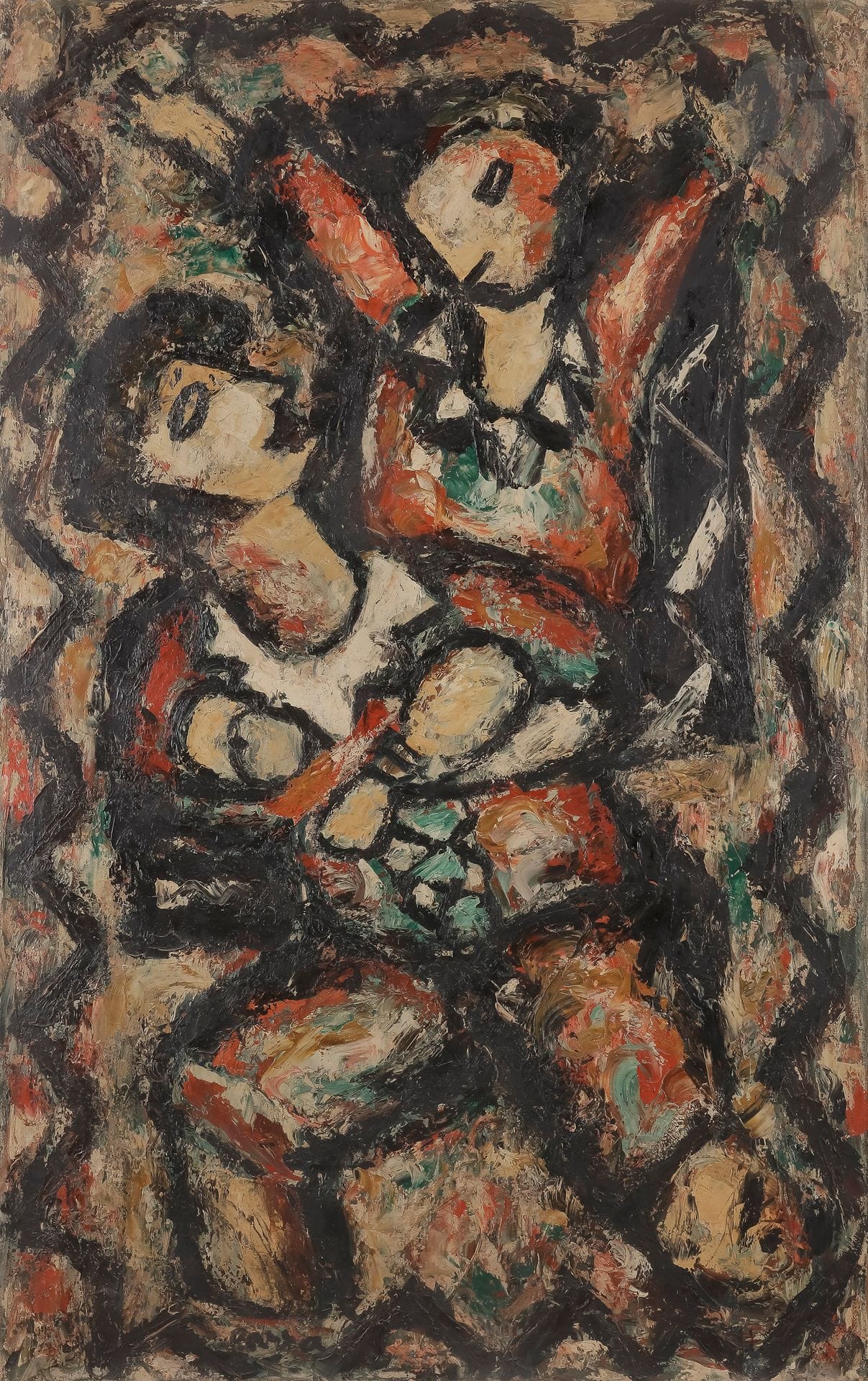 Ginés PARRA (1896-1960)
L'Étreinte
Huile sur toile.
Signée en bas à gauche.
116 x 73 cm