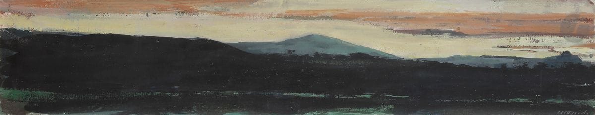 Marc-Antoine FEHR (né en 1953)
Paysage de Bourgogne, 2001
Gouache.
Signée en bas à droite.
8,5 x 42,4 cm

Un certificat de la galerie Krugier-Ditesheim en date du 17 avril 2001 sera remis à l’acquéreur.
