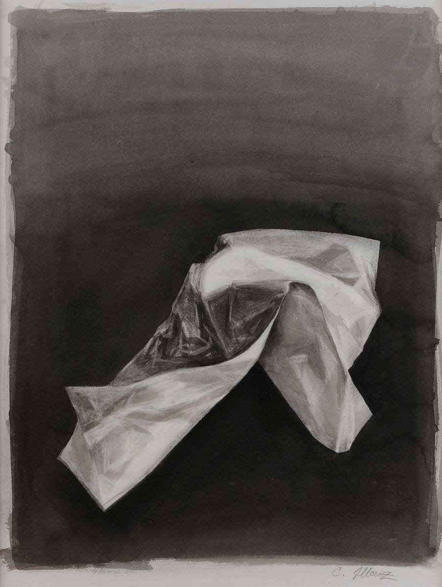 Claire ILLOUZ (née en 1955)
Papier froissé
Lavis d’encre et gouache.
Signé en bas à droite.
63,5 x 47,5 cm