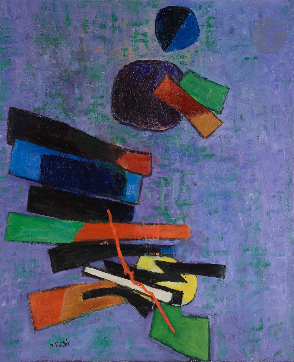 Isaac PAILES (1895-1978)
Ma palette n°21
Huile sur toile.
Signée en bas à gauche.
Titrée au dos sur le châssis.
(Manque).
60 x 81 cm