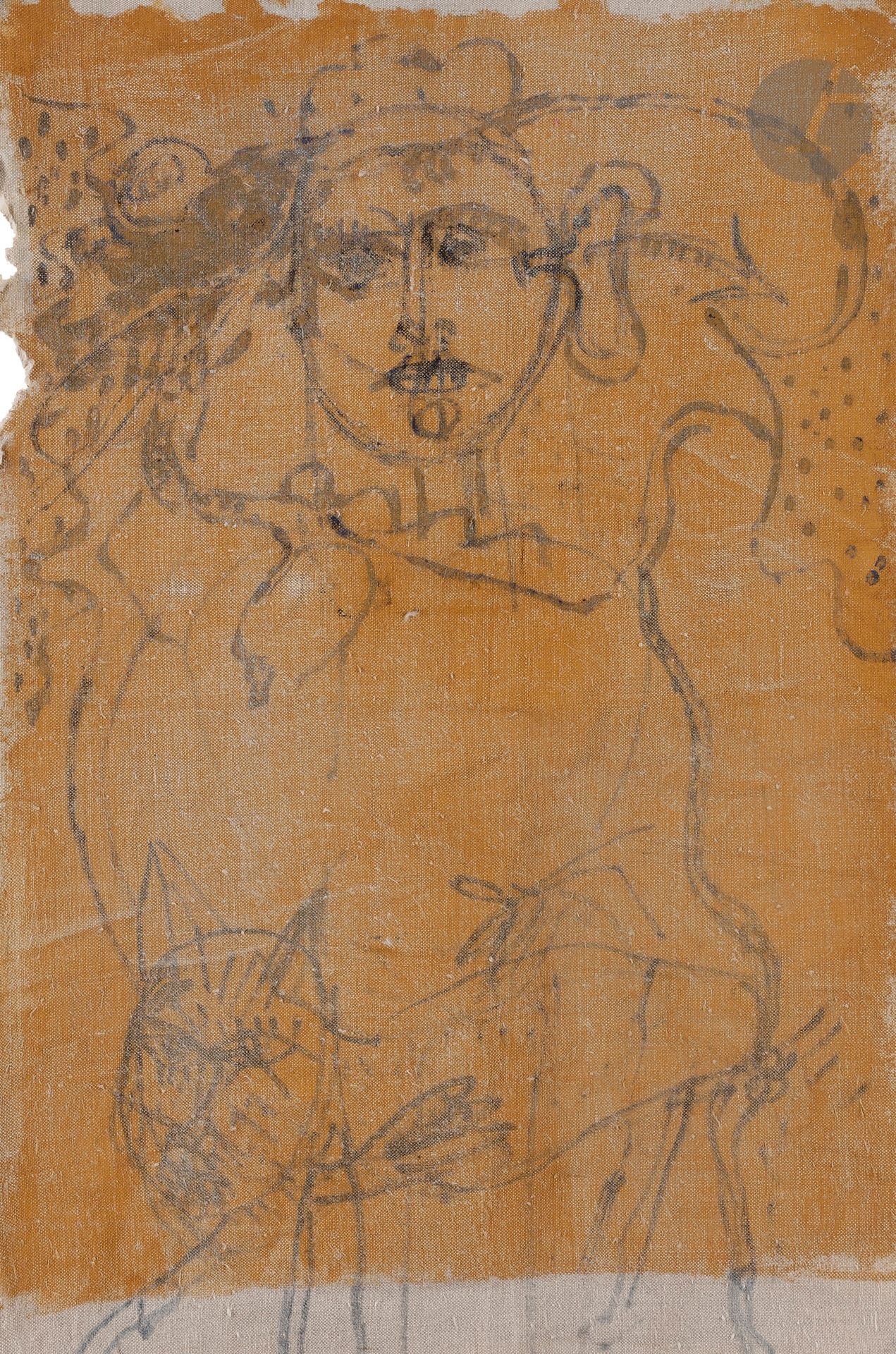 
Michel MACRÉAU (1935-1995)



Femme au chat, vers 1965



Huile sur toile libre.



Non signée.



54 x 37 cm





Provenance : 



Collection du peintre David Azuz, ami de l'artiste.



Un certificat de Monsieur Jean-Dominique Jacquemond pourra être remis à l’acquéreur, à sa charge et à sa demande. Nous remercions Monsieur Jean-Dominique Jacquemond pour toutes les informations qu’il nous a transmises.
